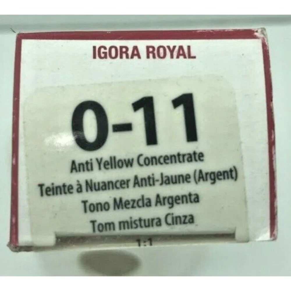 Schwarzkopf Igora Royal Metallics 0-11 Anti Yellow Concentrate - 2.1 Oz - NEW